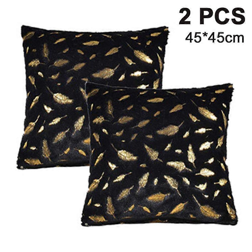 sett med 2 bronzing fjær pute tilfelle dusk putetrekk dekorative