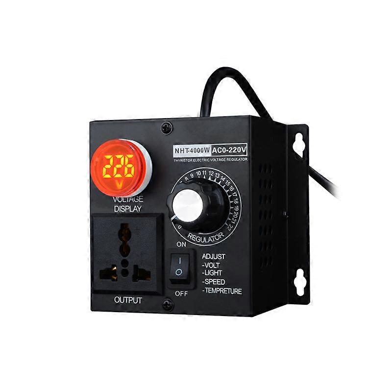 Ac 220V 4000W Compact Controller Variable Voltage Speed Portable Temperature Light Voltage Adjuatable DimmerEU Plug