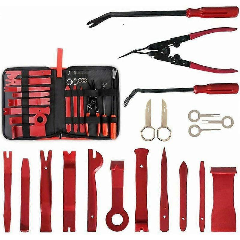 Car Stereo Removal Kit (19 Red Stereo Tools)