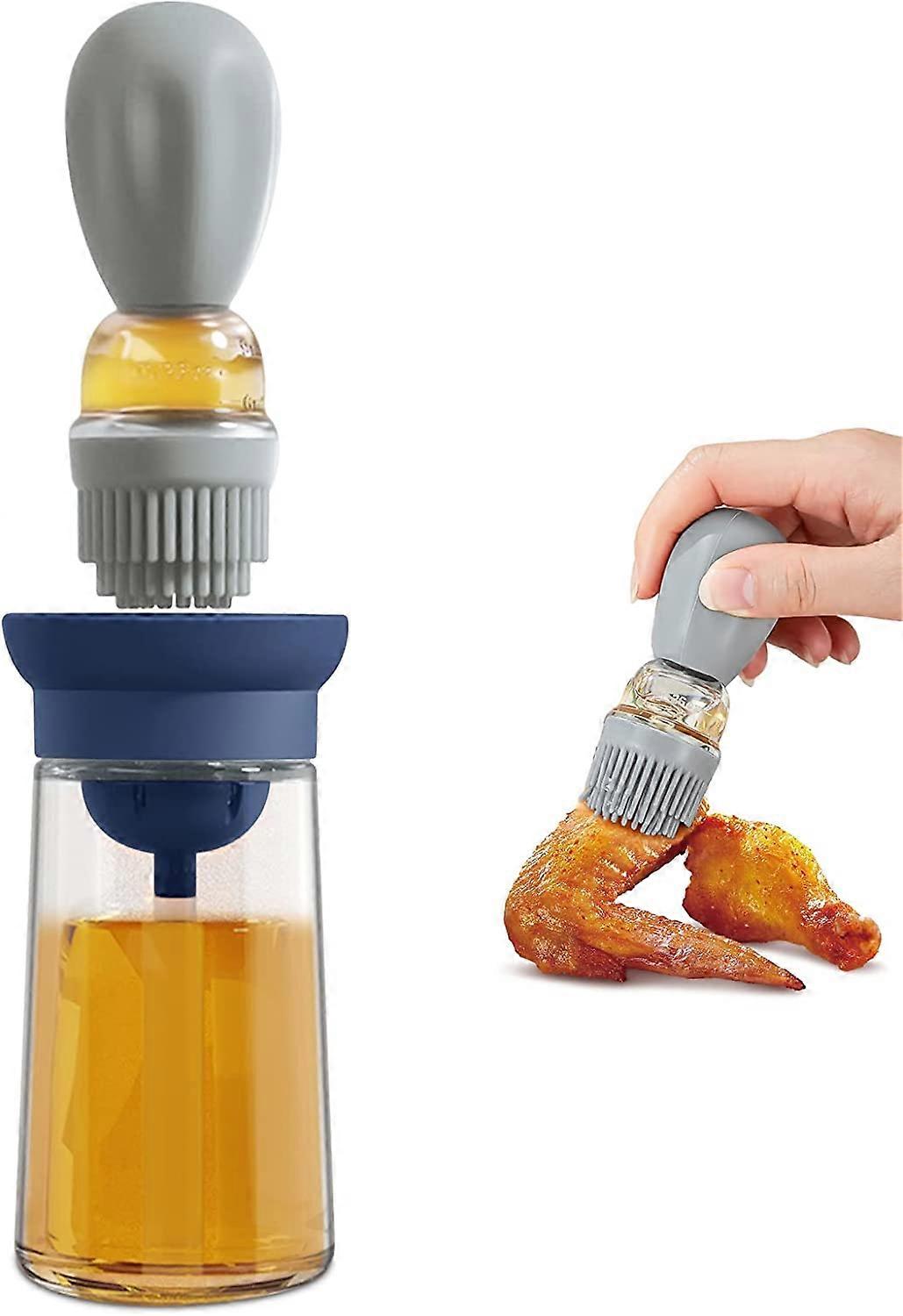 Cepillo de botella de aceite, con cepillo de base de silicona, con gotero