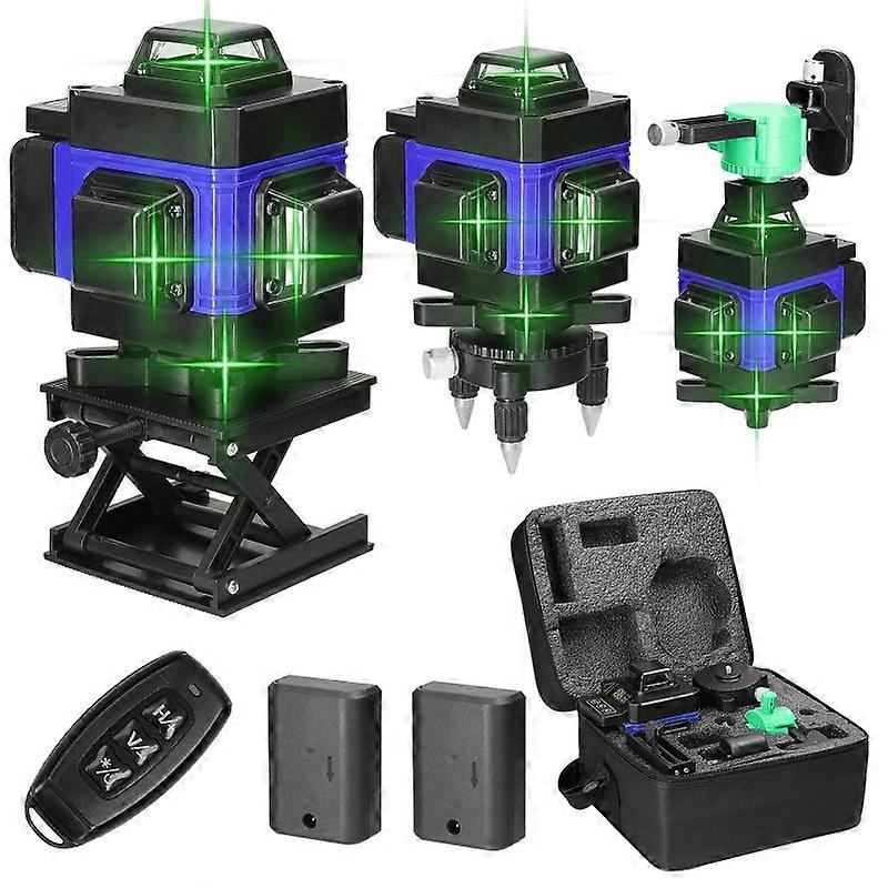 4D 16 Lines Laser Level 3 Self-leveling Laser Leveling Machine Rechargeable Super Powerful Green Lazer Level