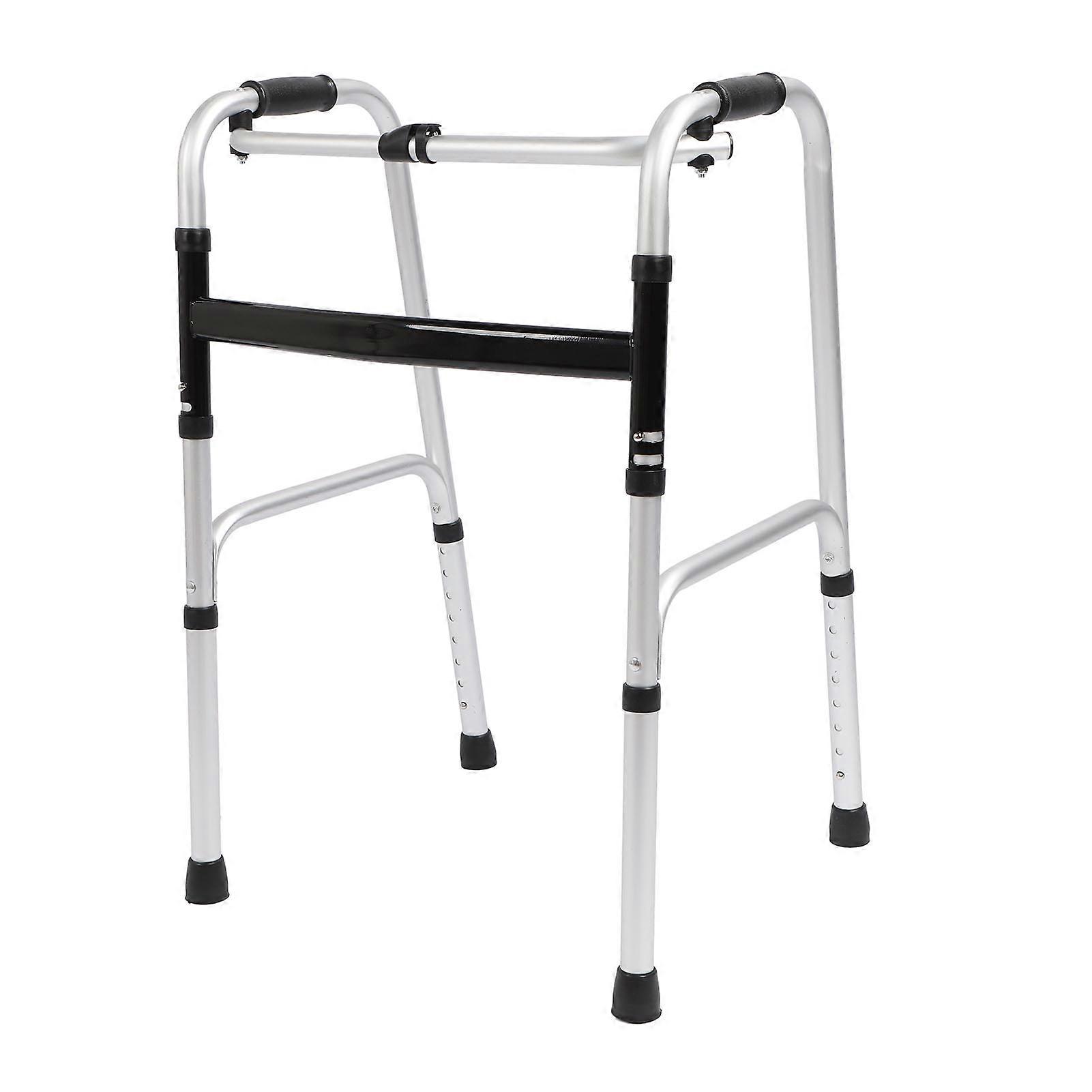 Elderly Walker 8 Level Adjustable Height Aluminum Alloy Lightweight Folding Walker for Adults Handicapped Disabled Aluminum Alloy Single Bend