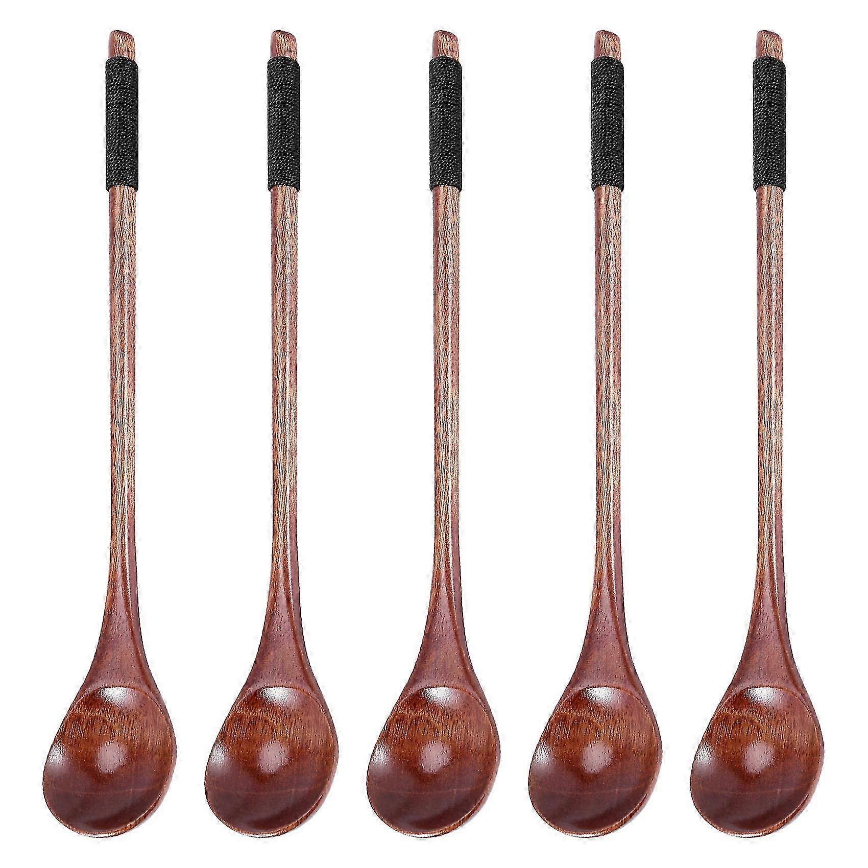 5 cucchiai di legno, cucchiai da cucina, cucchiai per miele, cucchiai per riso, cucchiai per mescolare, cucchiaini da caffè in legno