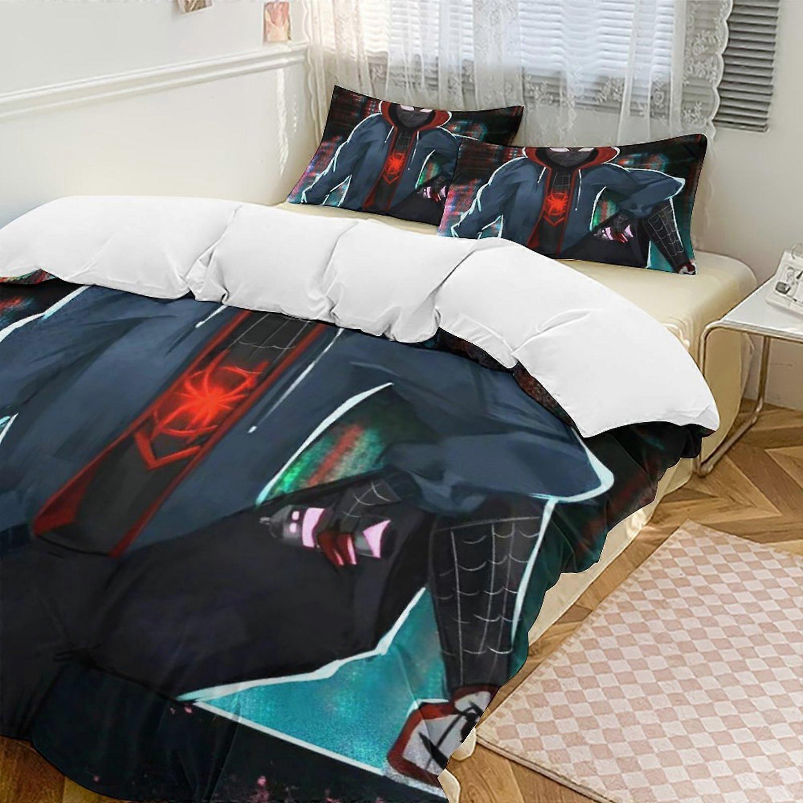 Zm326 Spider-Man 3-Piece Twin Bed Set - Includes 1 Single Quilt And 2 Pillow Cases Bedding - Fade Resistant Microfiber - Spider Lc326