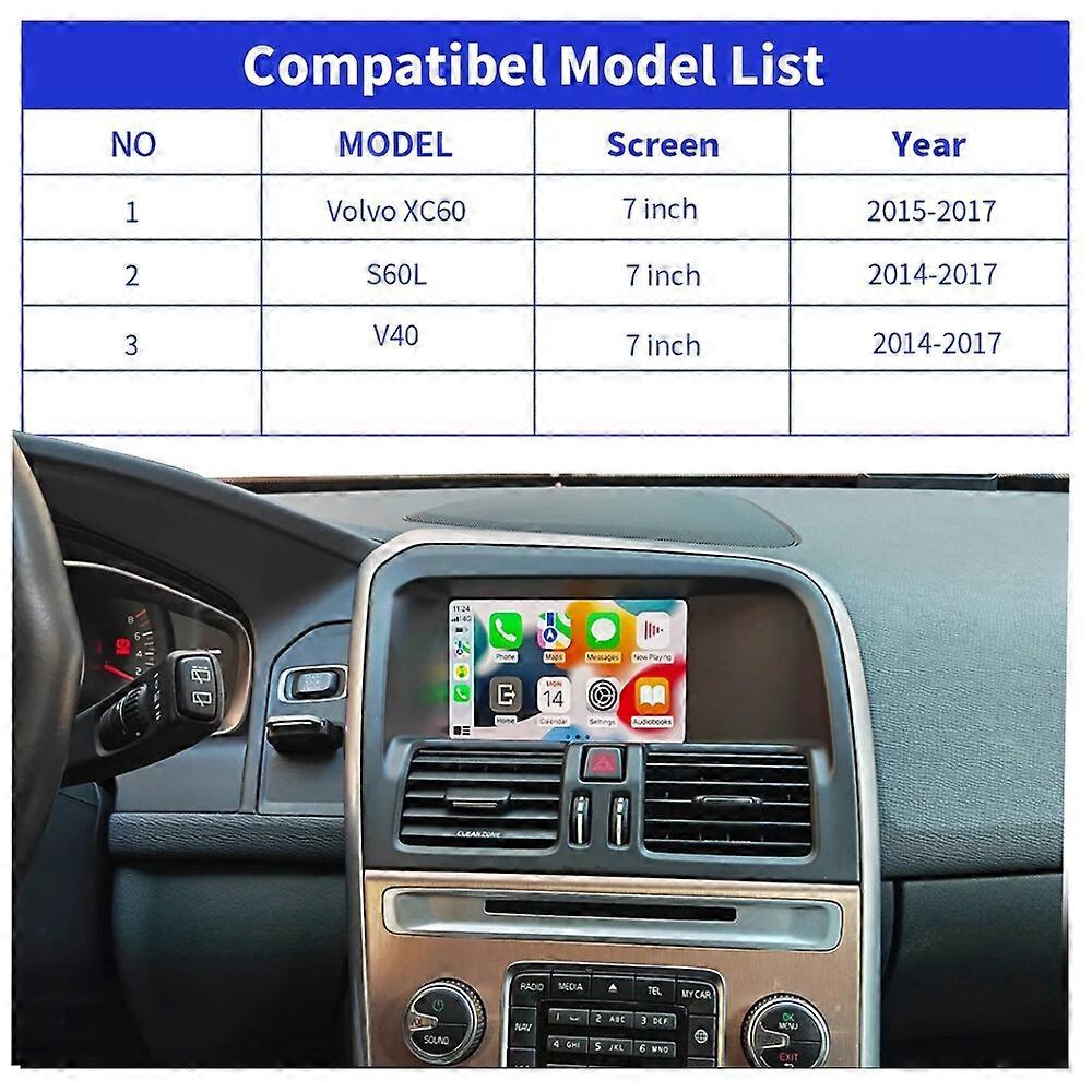 Pour Volvo XC60 S60L V40 2015-2017 Linux Système Sans Fil Carplay Android Auto Mirror Link AirPlay Module Box