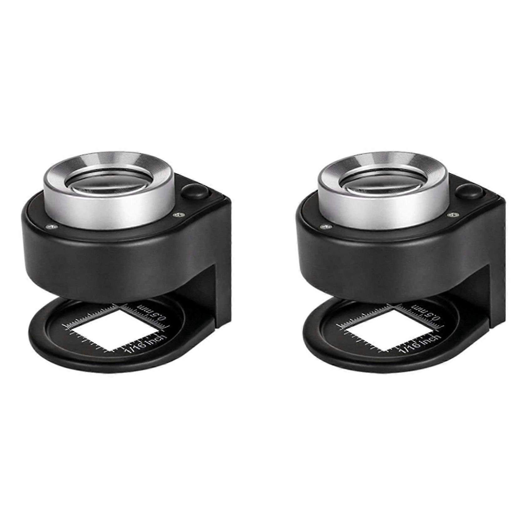 2 stuks 30x schaal desktop vergrootglas met 3 led mini handheld verlicht vergrootglas dual optisch