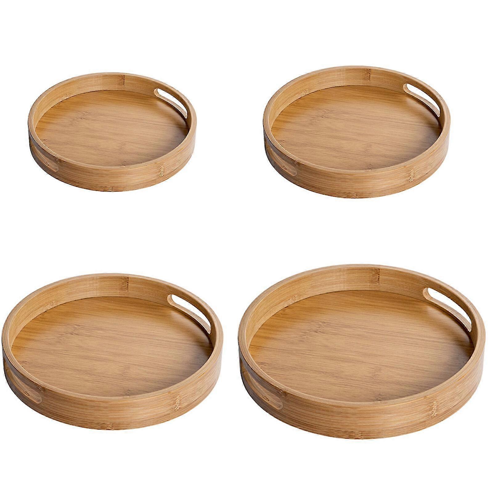 Rundes Tablett aus Bambusholz