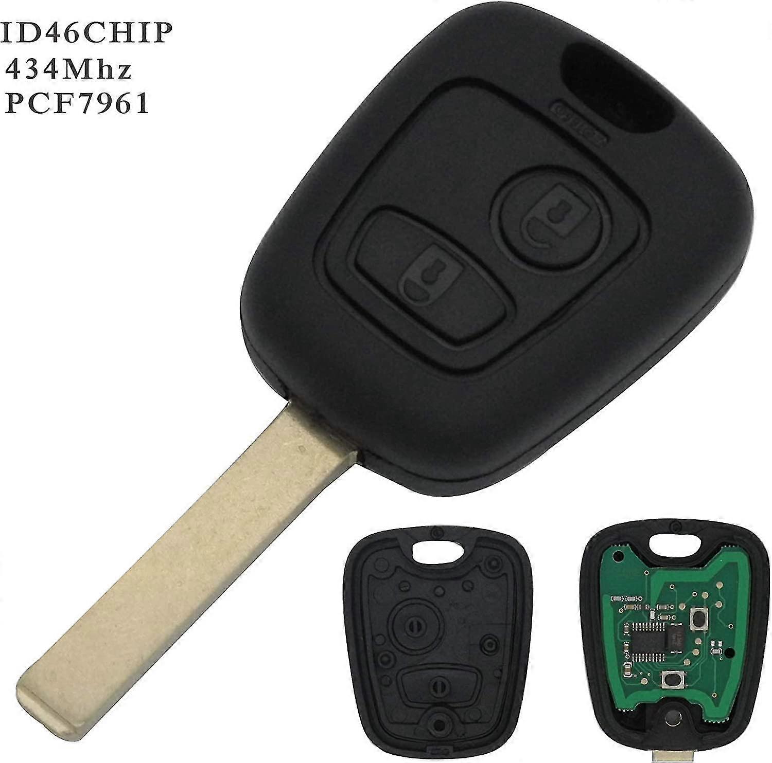 Complete Key With Electronics To Be Programmed Plip Peugeot 107 207 307 407 106 206 306 406 Citroen C1 C2 C3 C4 C5 C6 C8 Xsara Saxo Berlingo Remote Co