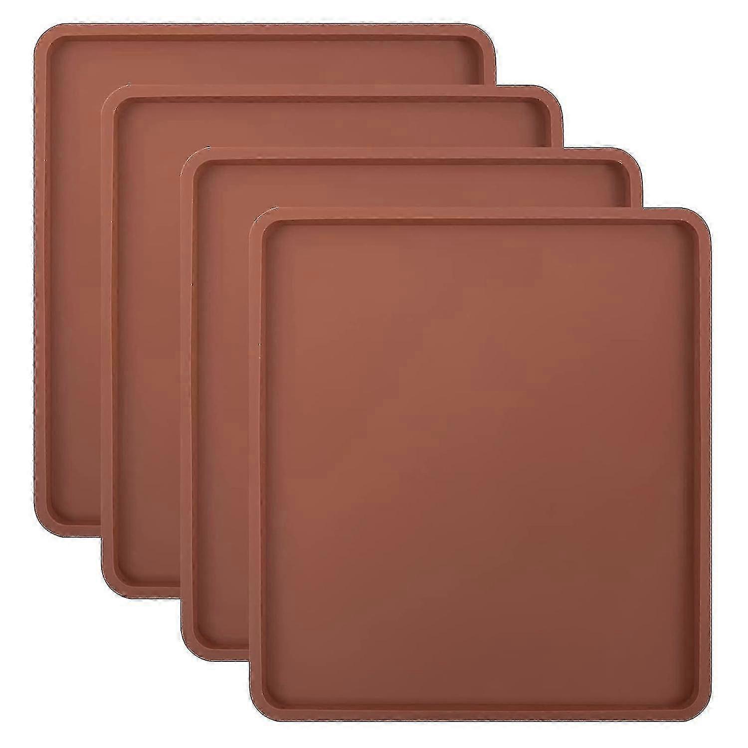4-Piece Silicone Dehydrator Mat with Edge Silicone Sheet Compatible, Non-Stick Silicone Tray Liner