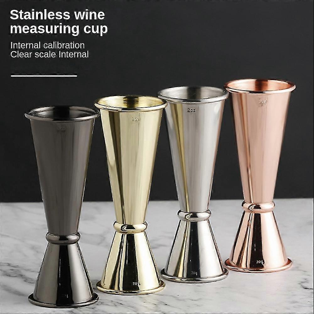 2 Pcs Less Steel Shaker Measure For Home Bar Bar Jigr Double Measuring Kit Bar Barware Tools