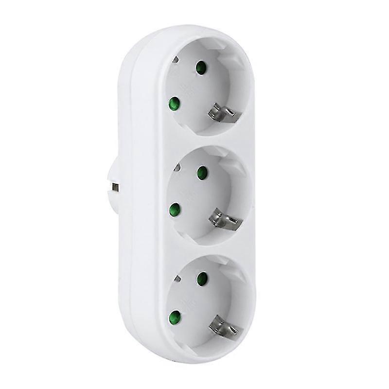 1pc Practical European Standard 1 To 3 Extension Socket Adapter Wall Socket