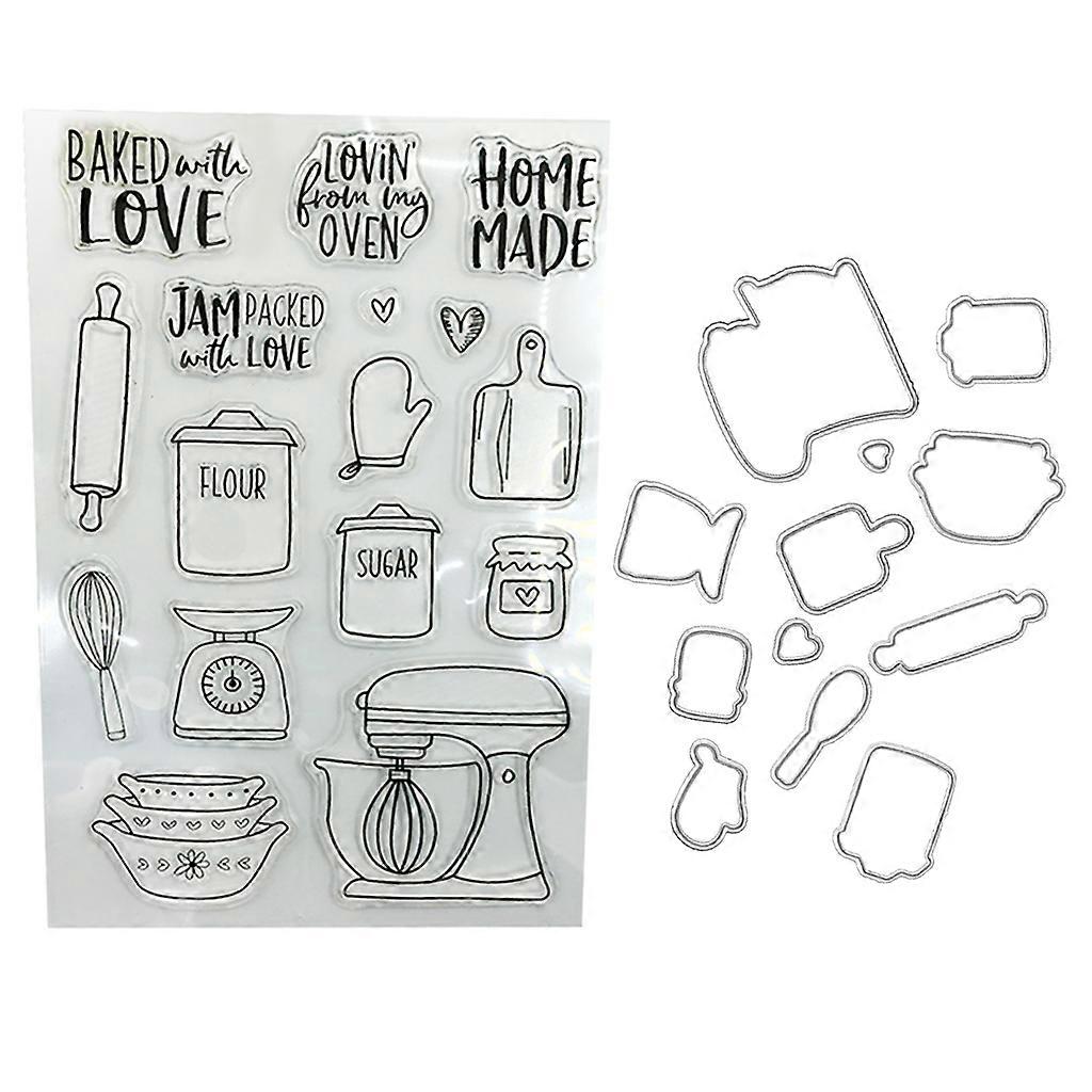Kitchenware Silicone Clear Stamp Die Cuts Decorative Embossing Mould Stencils