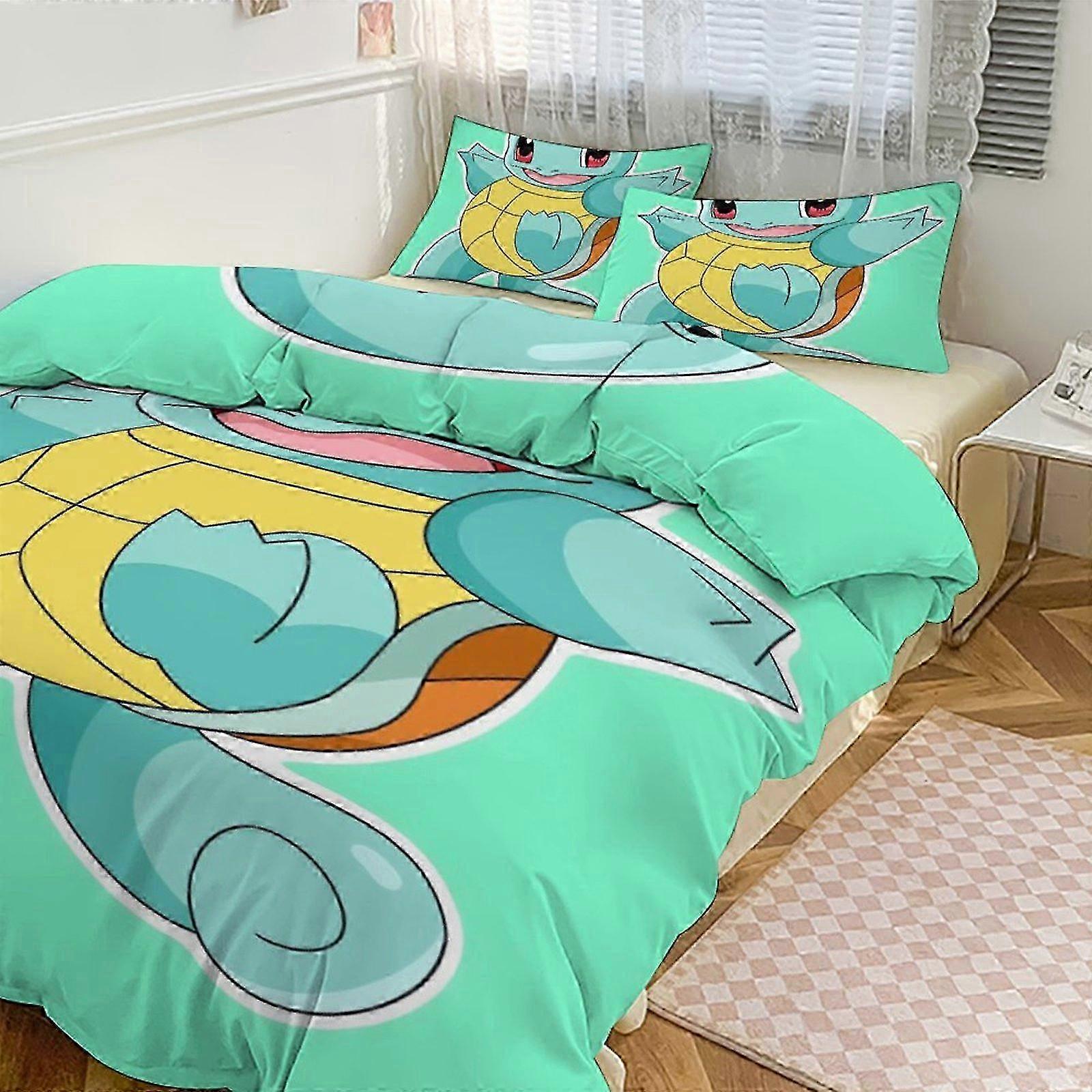 Conjunto de Lençóis o2100 com Estampa Squi_rtle Cama Padrão Conjunto de Edredom Cove3 Peças Capa de Colcha e Fronhas para Mulheres Homens Adolescentes (1 Capa de Edredom e 2 Pil