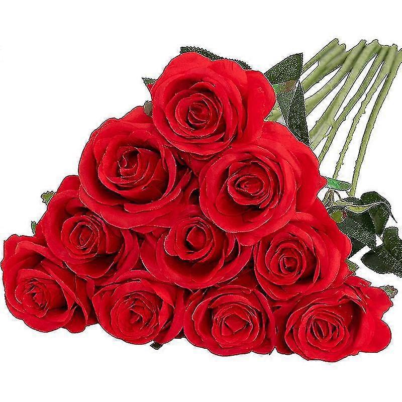 12 Pack Halloween Decorations Black Rose Artificial Flower Reali