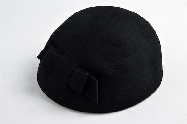 Autumn Winter Painter Style Berets Hat Elegant Wool Solid Color Black