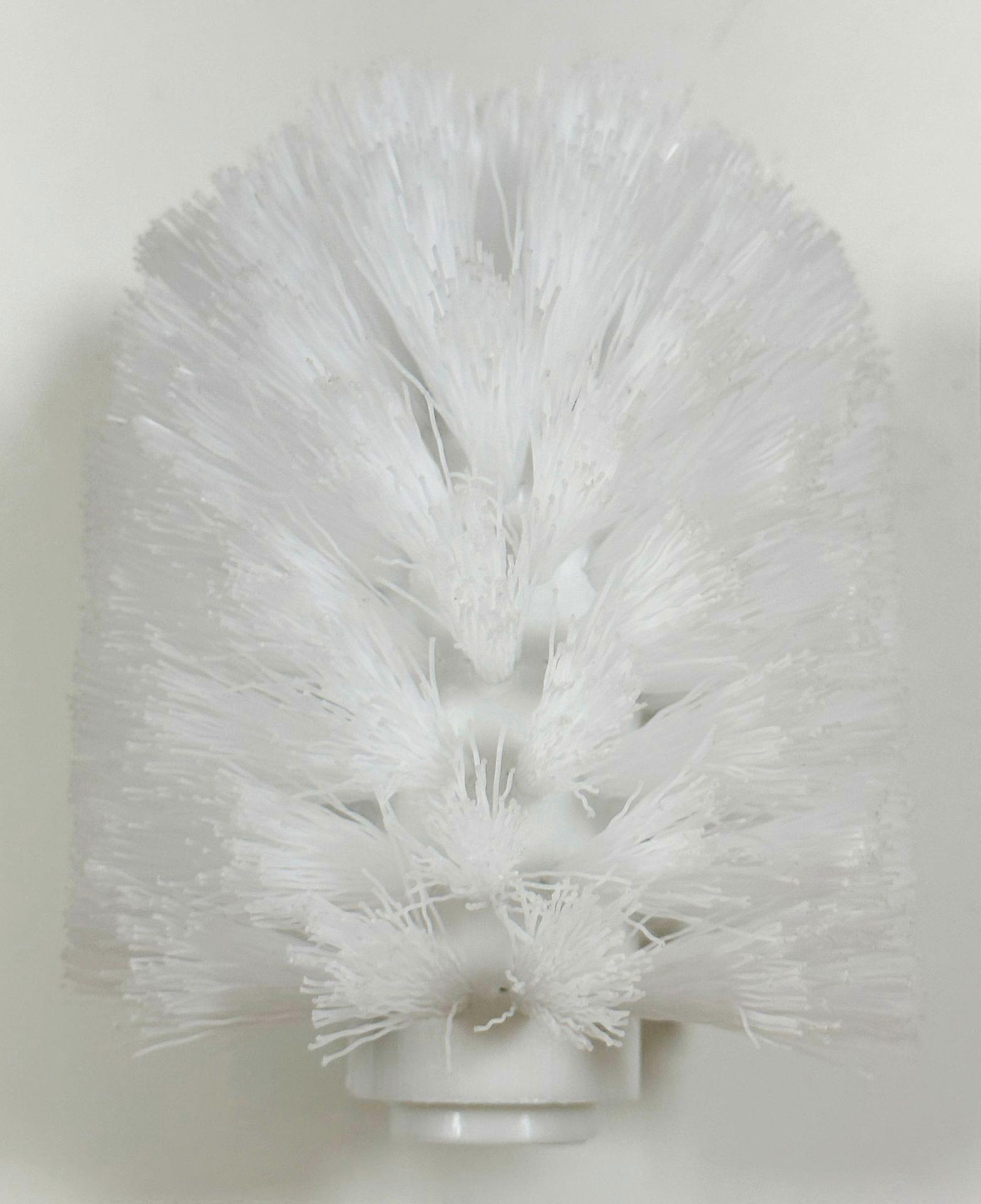 White toilet brush head for replacement screw design