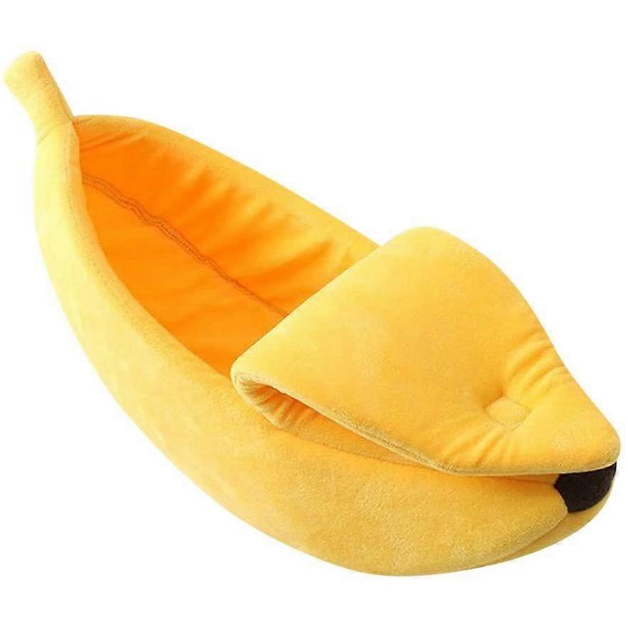 Soft Cotton Banana-Shaped Pet Bed