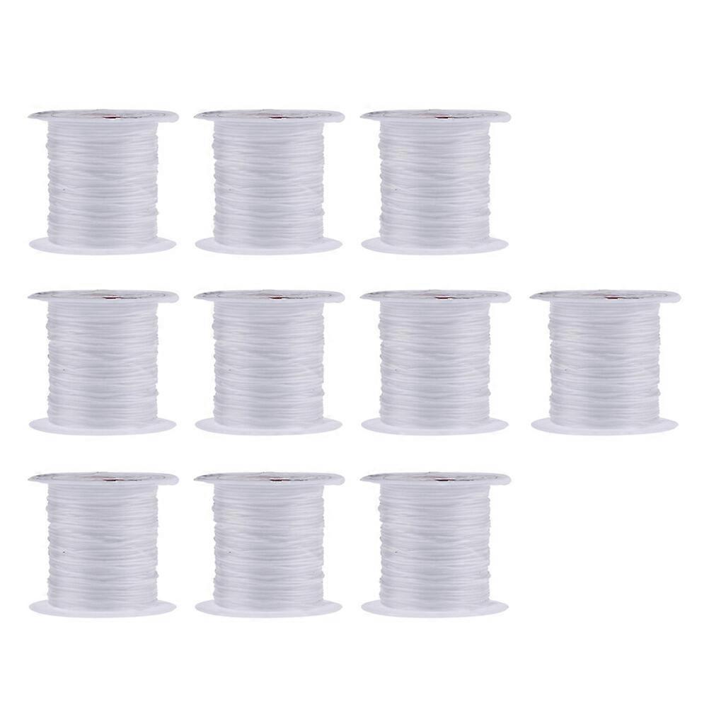 10pcs 0.8mm DIY Beaded Wire Crystal Fish Line Elastic Jewelry Strings Handwork Beading Strings for Jewelry Crafts