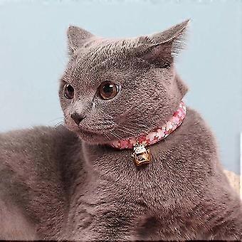 Japanese Style Cute Cartoon Pet Cat Bell Collar Kitten Puppy Necklace Pet Collar Grooming Accessories Pet Supplies(xs,purple)