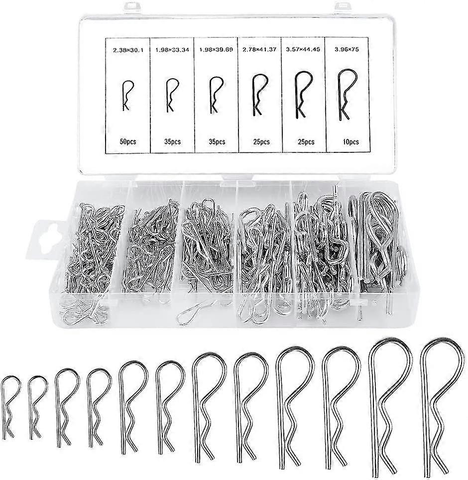 Cotter pins, 180 steel cotter pins can be applied to car trailer scaffolding, the cotter pin is available in 6 different sizes with plastic box