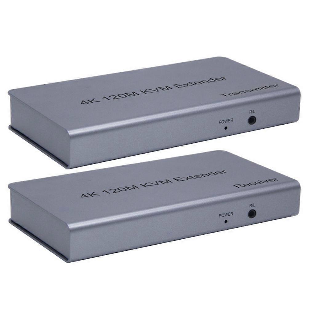 جهاز استقبال موسع KVM USB متوافق مع 4K HDMI عبر Cat5e / 6/7 حتى 120 مترا (394 قدما)