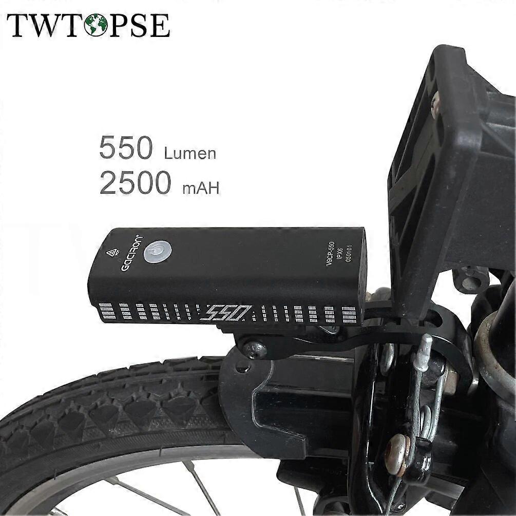 TWTOPSE 850 Lumen Bike Light Set With Holder For Brompton Folding Bicycle Head Front Light Lamp 2500MAH LED USB Light For 3SIXTY