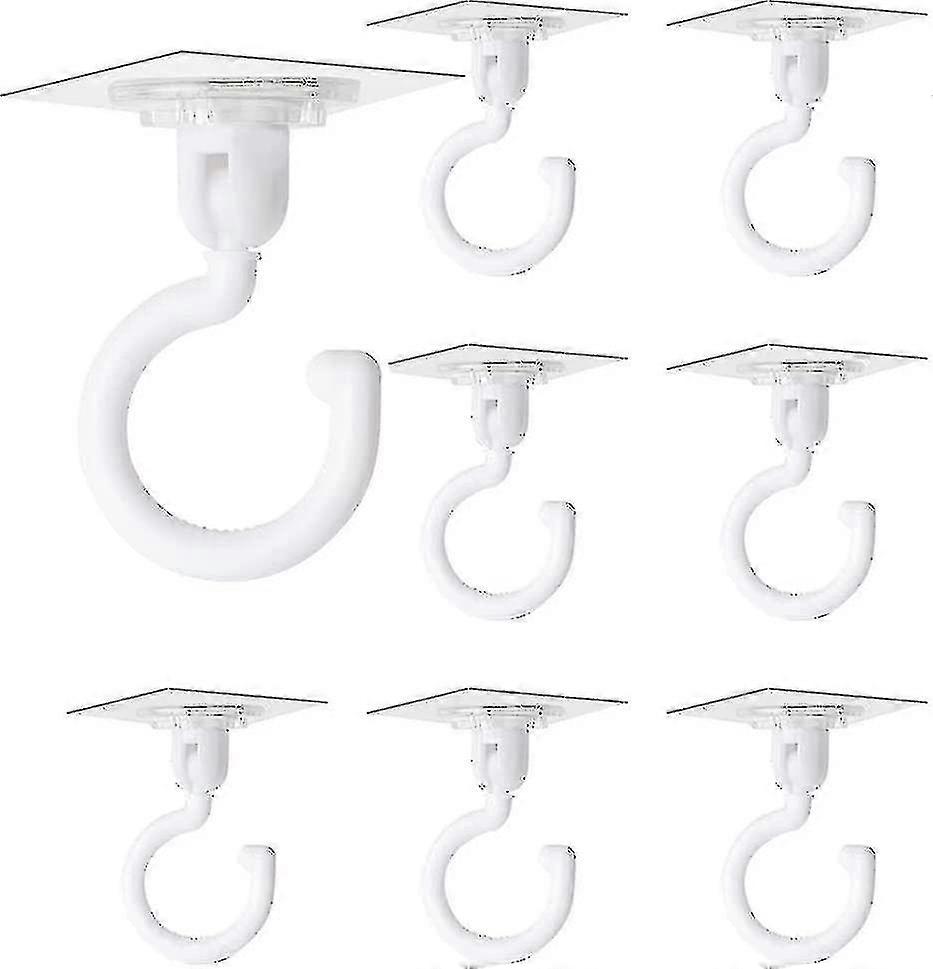 12pcs Transparent Self Adhesive Hooks 360 Degree Rotating Hook Strong Adhesive Hook Ceiling Wall Hooks Without Drilling Tw