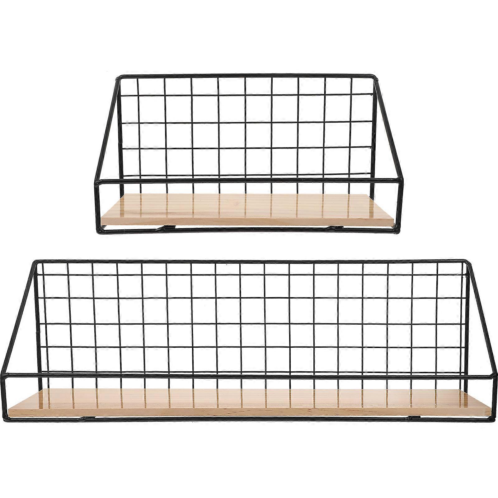2pcs Floating Shelves Wall Mounted Storage Rack Wall Hanging Display Shelves