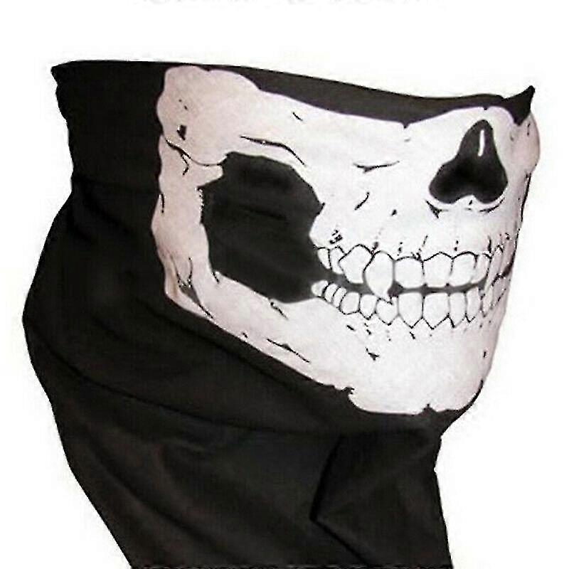 スカルバンダナフェイスマスクチューブネックスカーフスケルトンオートバイヘッドバンドスキーフード