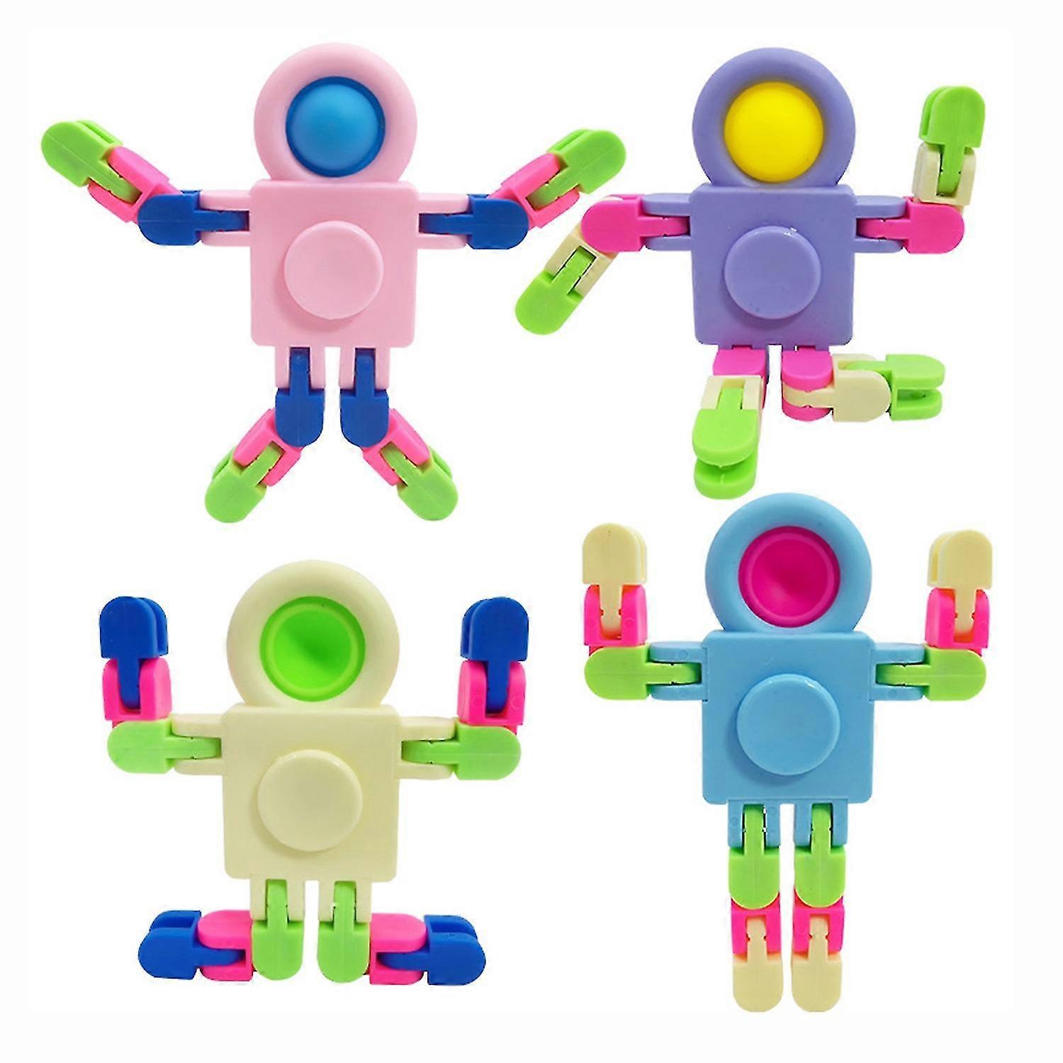 3 Pcs Fidget Spinner Jouets Mignon Coloré Spaceman Déformation Chaîne Durée Rotation Pensée Logique