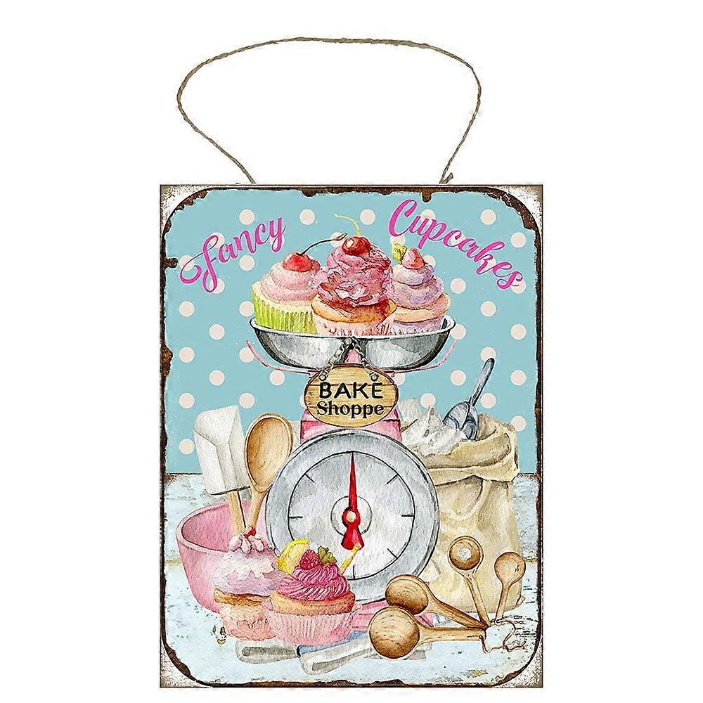 Fancy Cupcakes Kitchen Printed Handmade Wood Sign