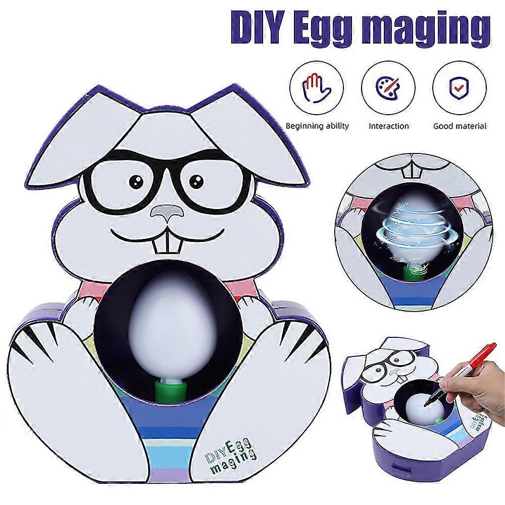 Electric Rabbit Shaped Easter Egg Painting Maging Diy Spinner Machine