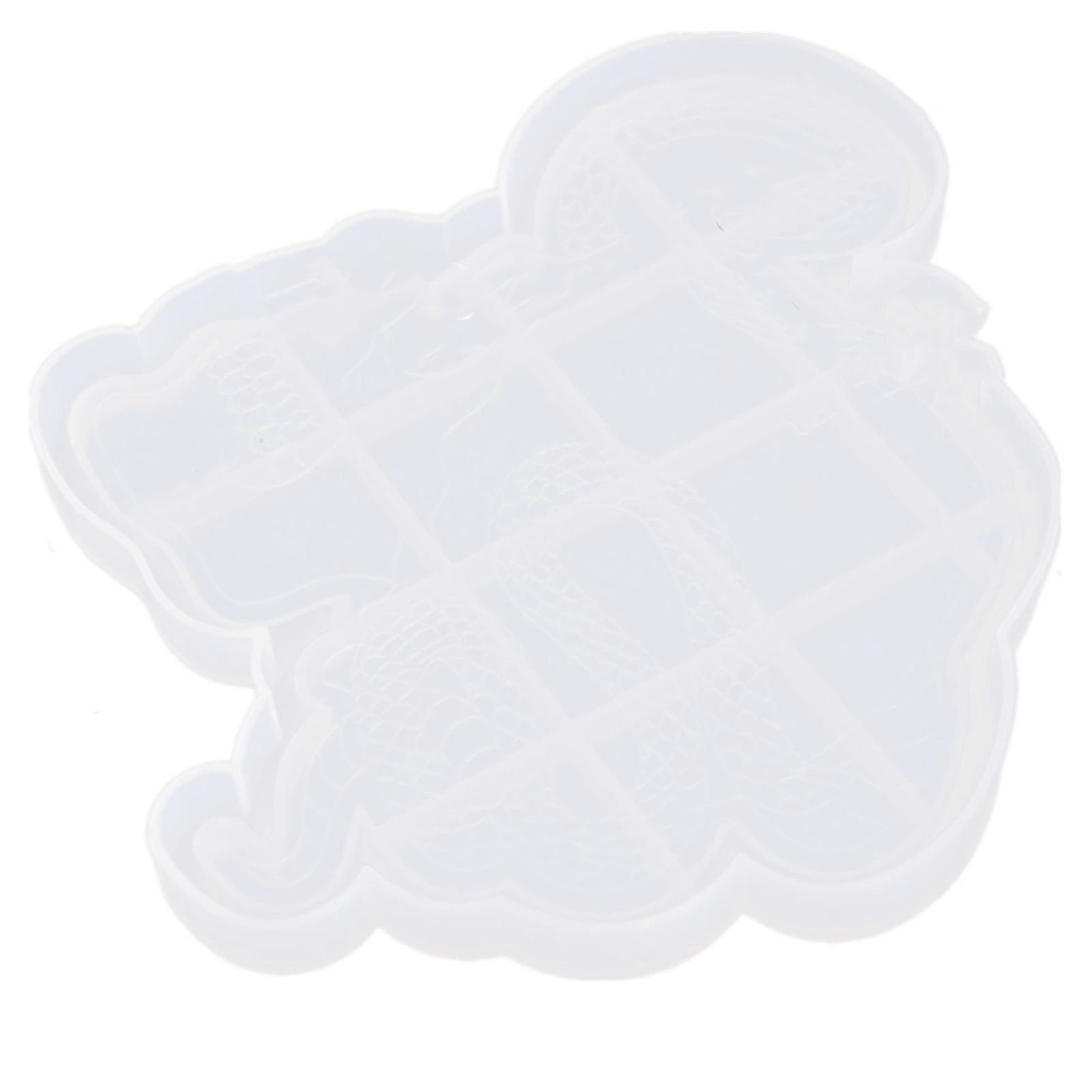 Skull & Snake Pattern Coaster Soft Stencil Holder Tray Silicone Casting Die