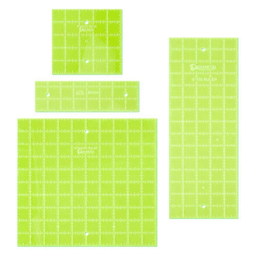 4Pcs Acrylic Quilting Template Rulers Sewing Rulers Set Creative Quilting Cutting Template Hand Patchwork Tool Rectangle Stencil Template Multifunctio