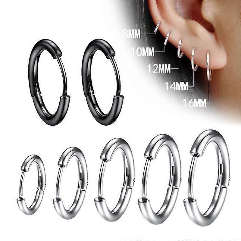 Set Orecchini Donna In Acciaio Chirurgico 316L, 4 Paia A Perno + 3 Paia A Cerchio, Per Piercing Multipli, Ipoallergenici, Con Scatola