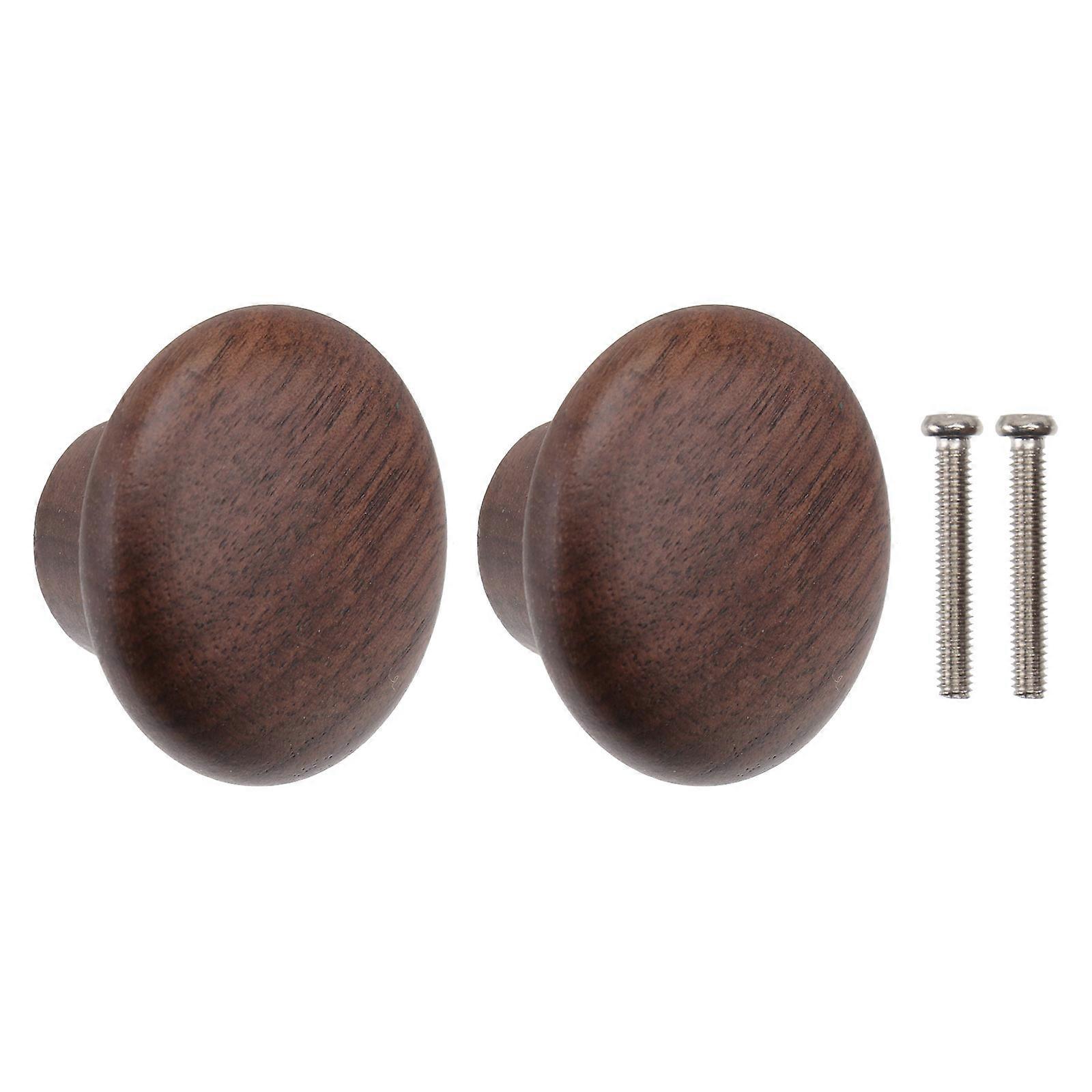 2PCS Single Hole Solid Wood Handle Wardrobe Cabinet Door Pull Knob Log Handle