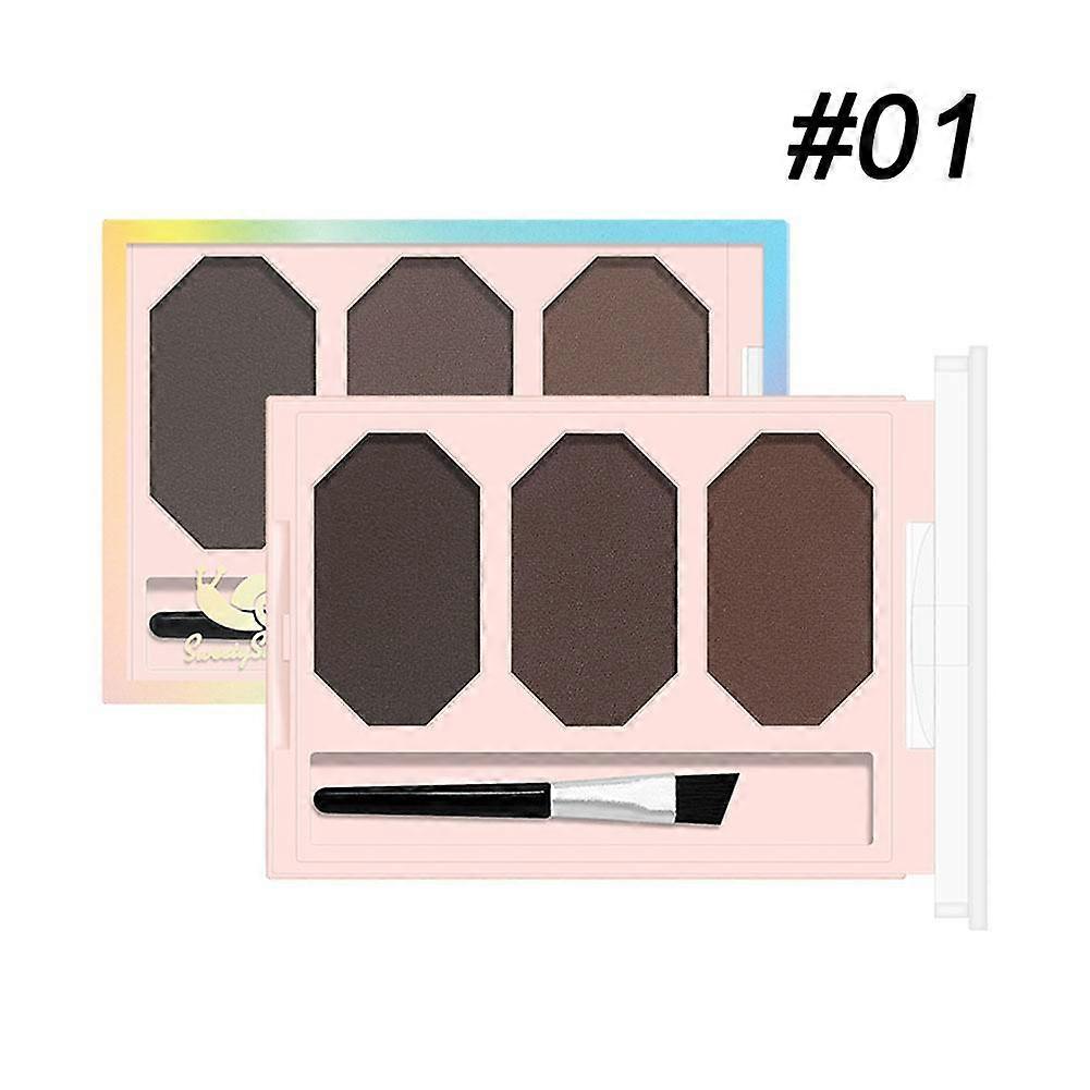 3 Colors Eyebrow Powder Makeup Palette Waterproof Shade for Eyebrow Enhancer