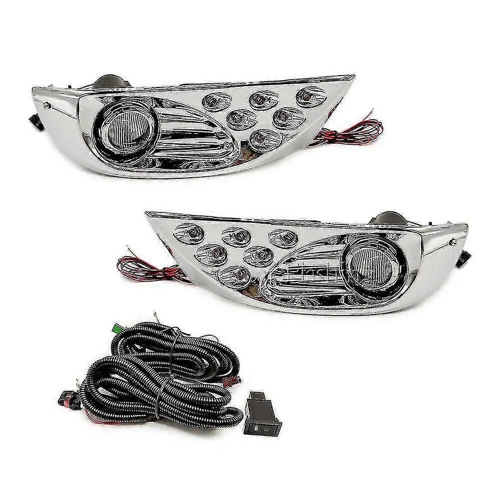 Car Front Bumper Led Drl Daytime Running Light Fog Light Lamp With Harness For Toyota Prado 120 Series 2700 4000 Lc120 2002-2009