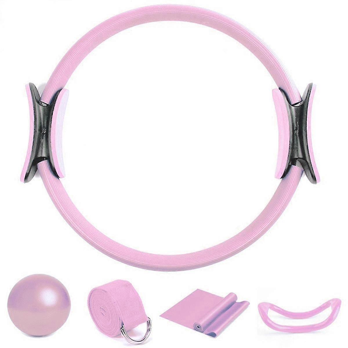 Pilates Ring Set, Magic Circle, Explosion-Proof Pilates Mini Ball, High Elastic Resistance Band, Yog