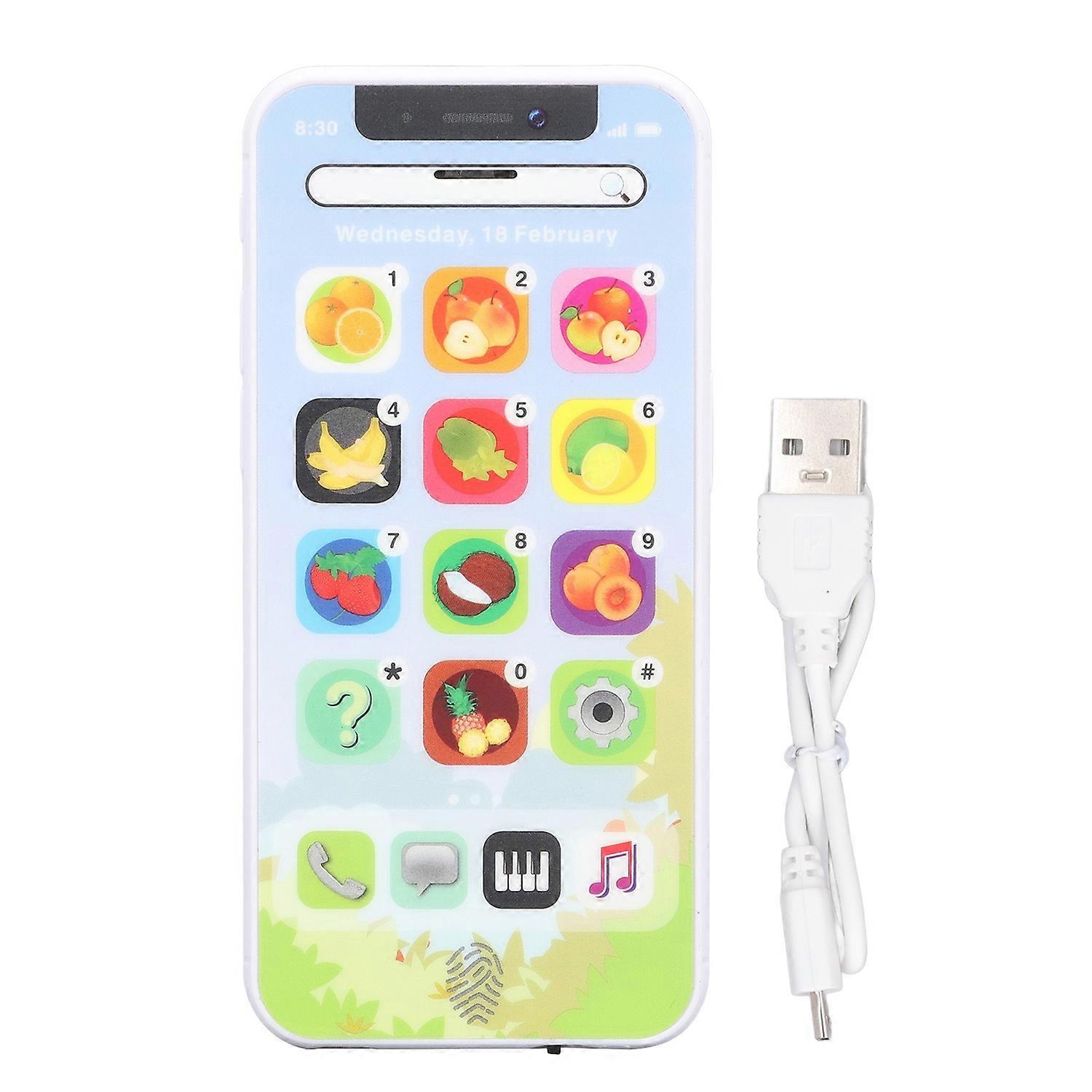 Kids Learning Toy Play Cell Phone Soft LED Light Adjustable Volume Learning Mobile Cellphone with US