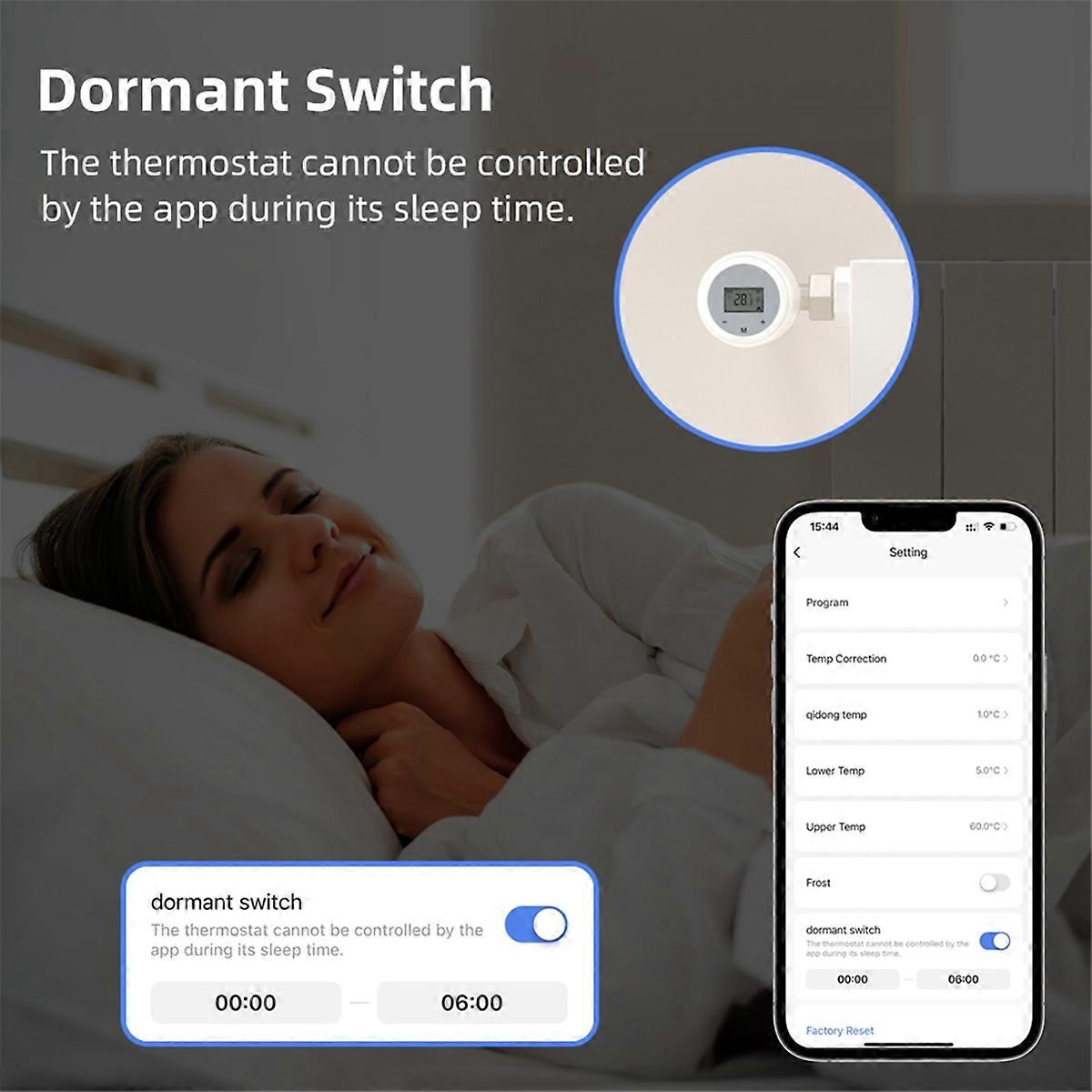Smart WiFi Thermostatic Radiator Valve Programmable App Remote Temperature Controller Work for Alex