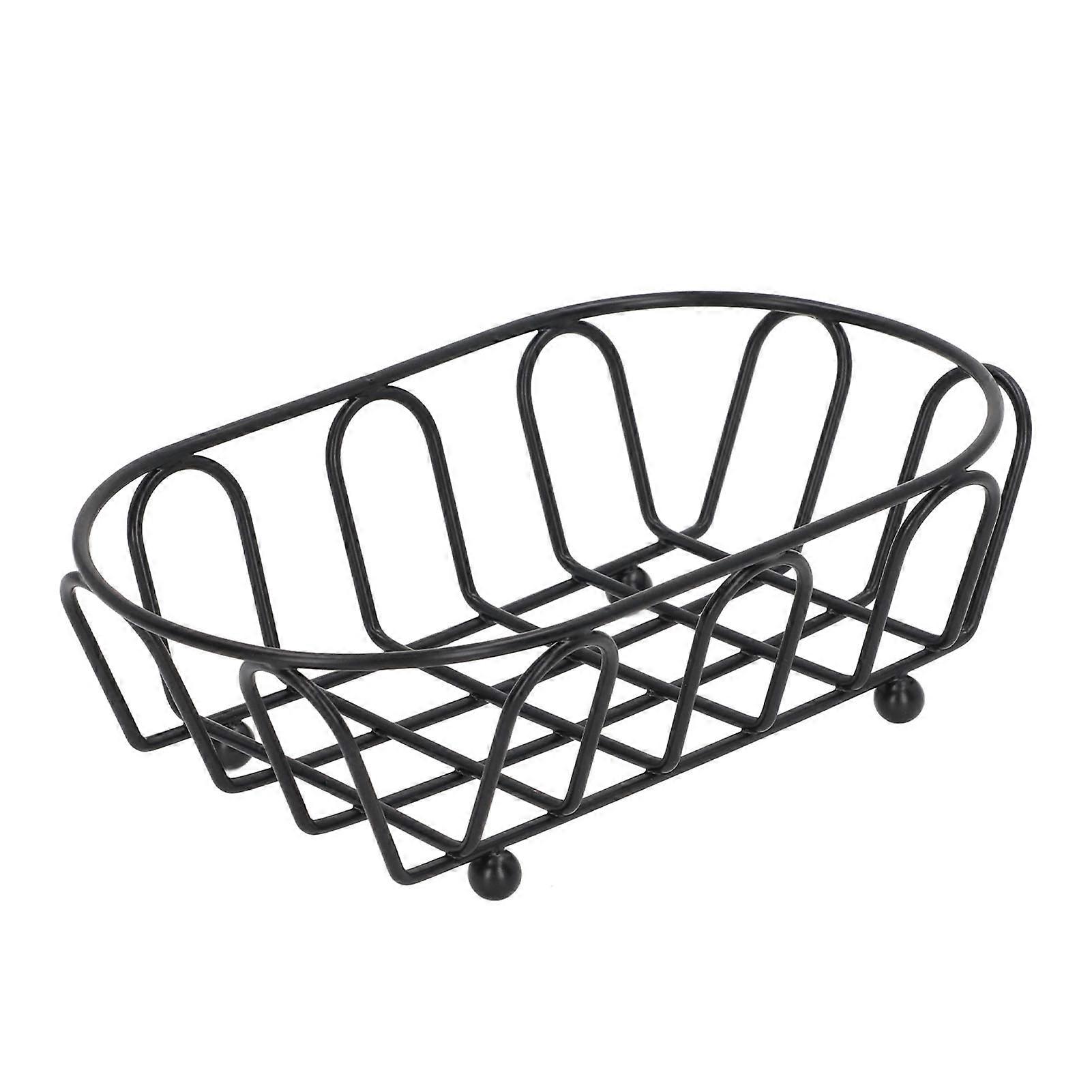 Support à frites en acier inoxydable, panier à frites tendance et sûr pour collations et aliments cuits au four, noir
