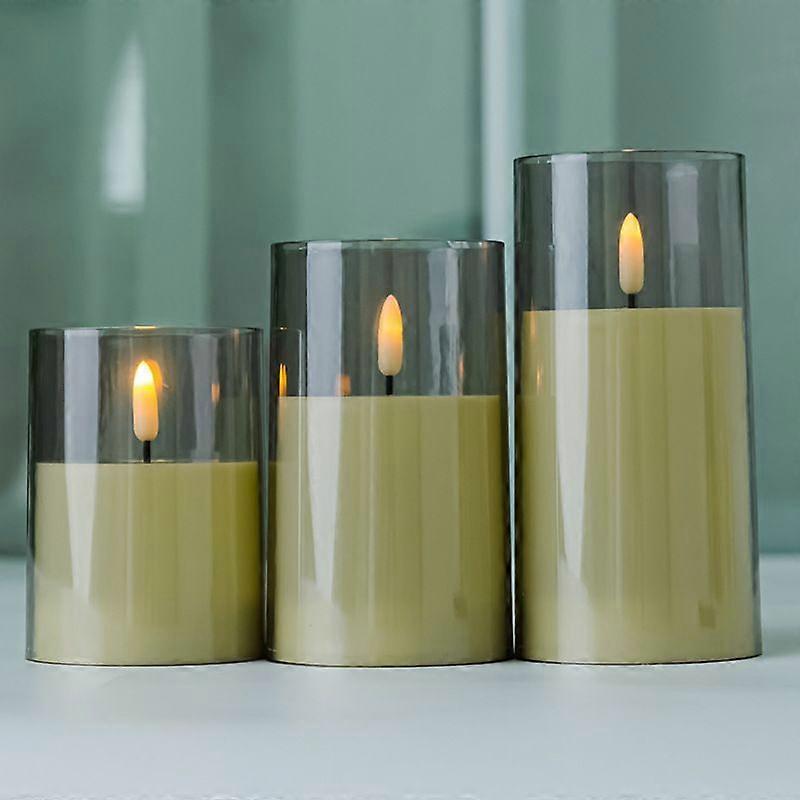 Plastic acrylic LED electronic candle light plastic candle simulation glass cup