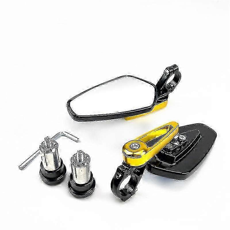 1 Pair 78" 22mm Universal Motorcycle Aluminum Rear View Black Handle Bar End Side Rearview Mirrors