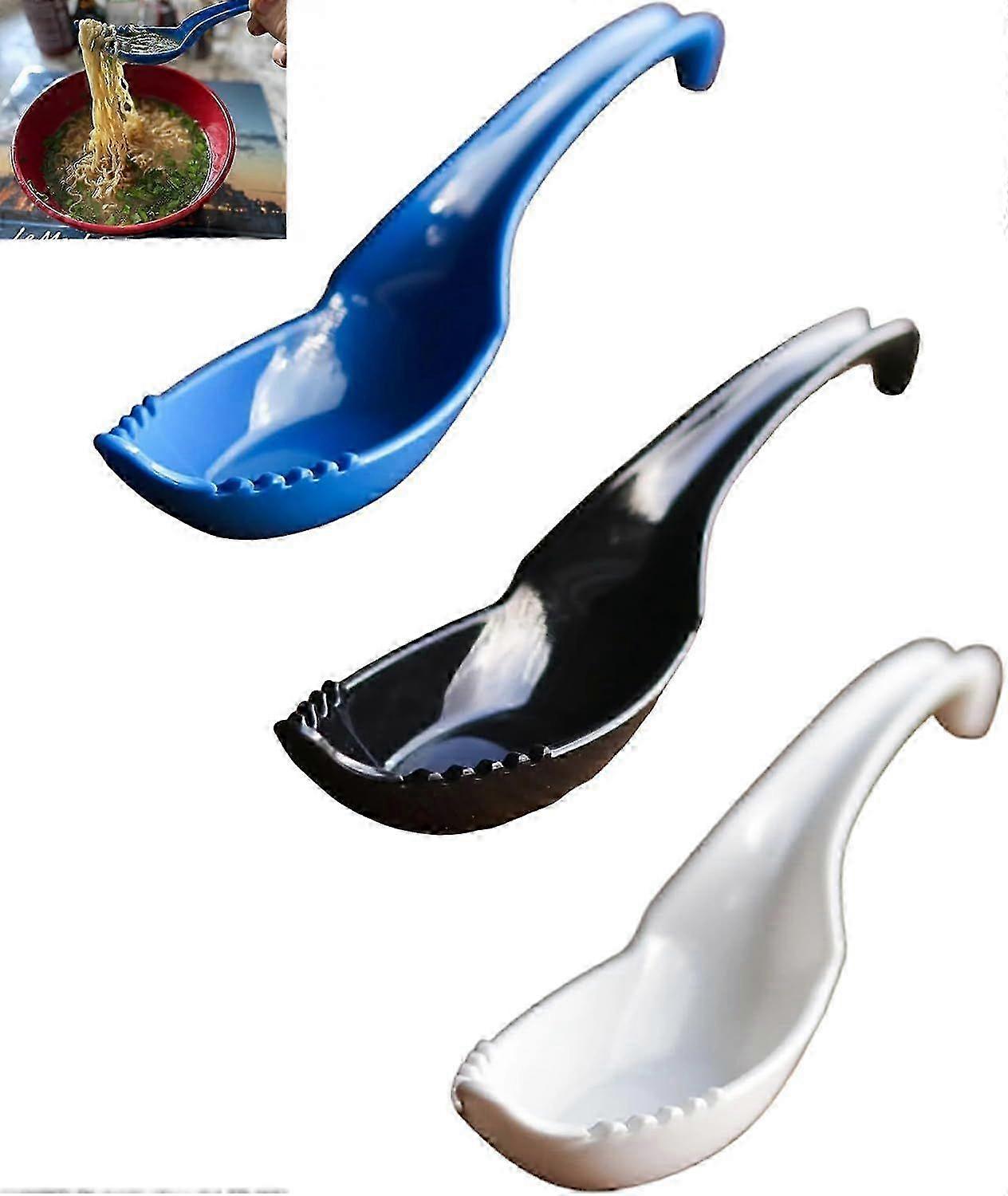 Spoon, Ramen Terminator - An Uncommon Spoon, 2 In1 Asian Chinese Ramen Fork/Spoon, Food Grade Soup Spoons with Fork, Heavy-Weight Soup Spoons Spoon