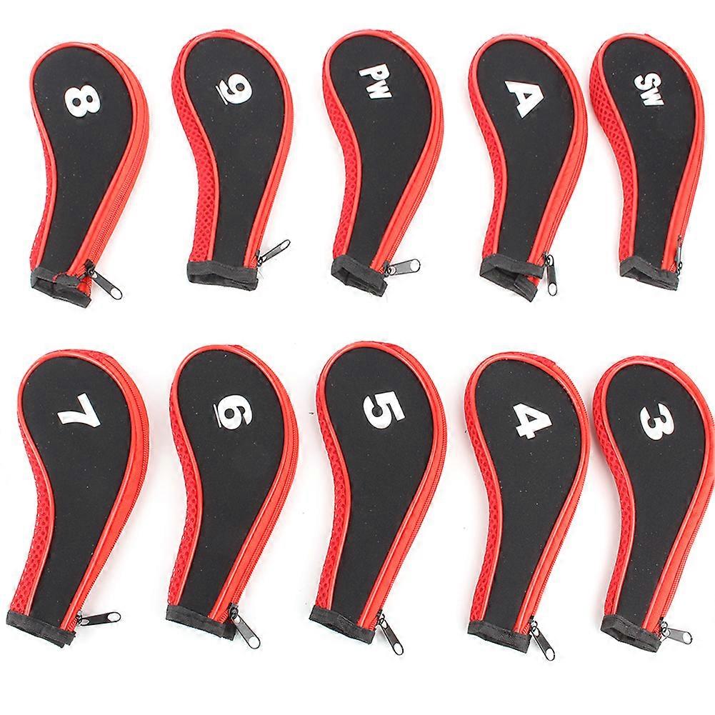 10pcs Golf Club Iron Head Covers Putter Protector Case Set Golf Accessory