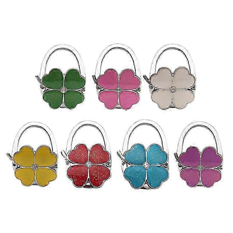 seven leaives clover design foldable handbag hanger folding wallet table hook frame