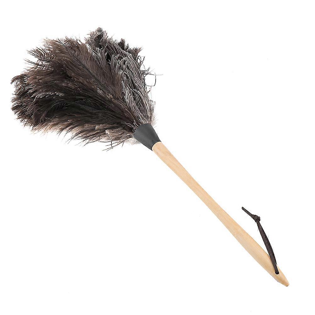 Handmade washable ostrich feather duster with wooden handle