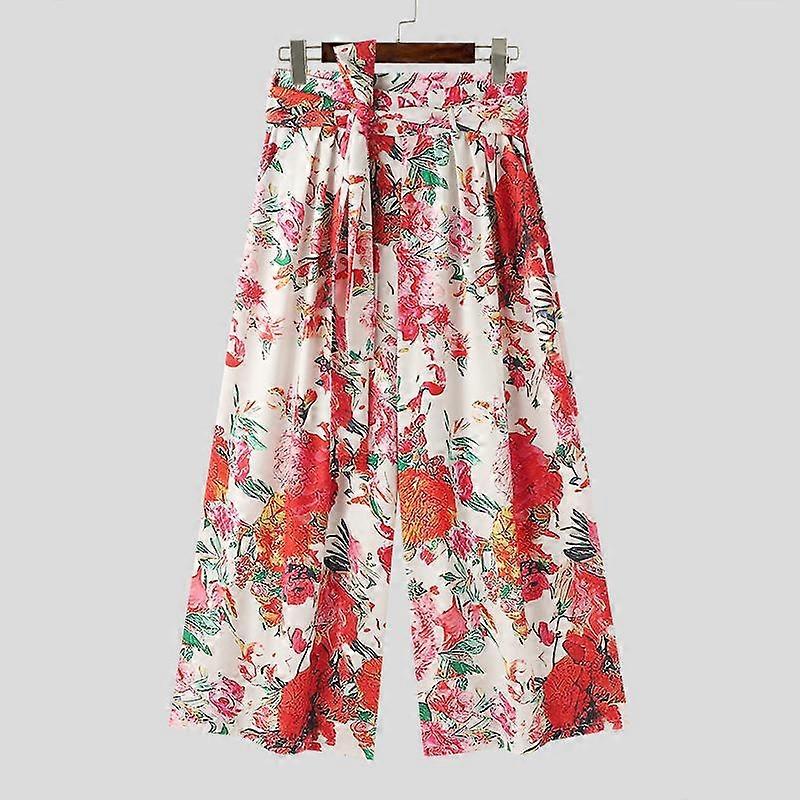INCERUN Bohemiska Herr Blommiga Sommarbyxor Strandsemester Vida Benbyxor