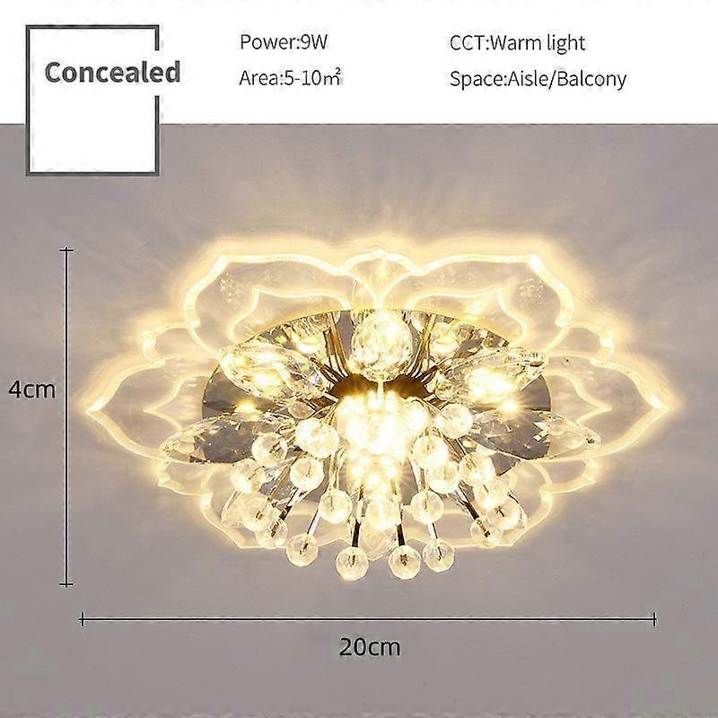 Modern Crystal Petals LED Ceiling Light Aisle Hallway Corridor Stairway Kitchen Coffee Bar Indoor Lamp
